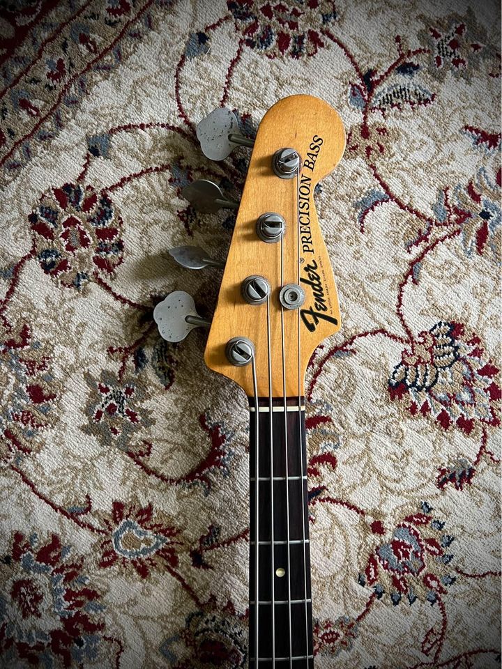 1973 Fender Precision Bass in sunburst finish - Andy's Vintage Guitars